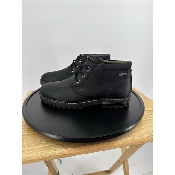 Barbour Boulder Chukka  Black  Leather Boots Size UK 7 EUR‎  41 -US 8 Tried On - Picture 8 of 10